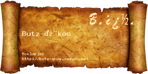 Butz Ákos névjegykártya